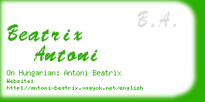 beatrix antoni business card